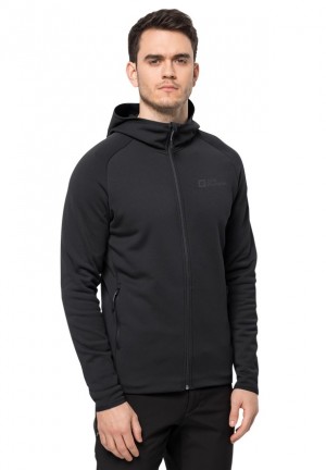 Black Jack Wolfskin Baiselberg Hooded Fz Men Fleece Jackets | 18671526