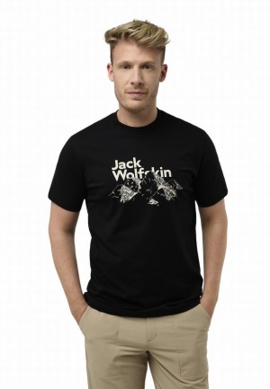 Black Jack Wolfskin Bergblick Men T Shirts | 77949580
