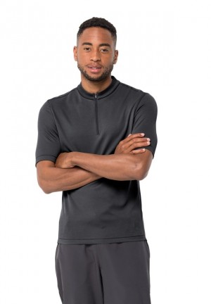 Black Jack Wolfskin Bike Commute Hz Men T Shirts | 11002223