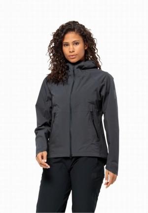 Black Jack Wolfskin Bike Commute Mono Women Rain Jackets | 61142917