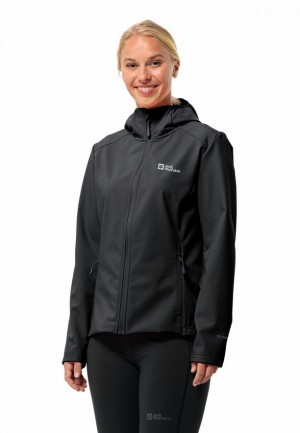 Black Jack Wolfskin Bornberg Hoody Women Softshell Jackets | 80340945