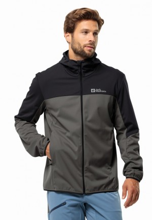 Black Jack Wolfskin Feldberg Hoody Men Softshell Jackets | 95082372