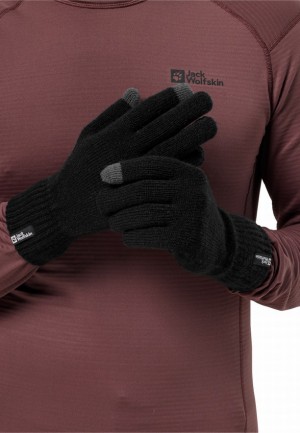 Black Jack Wolfskin Rib Men Gloves | 53844951