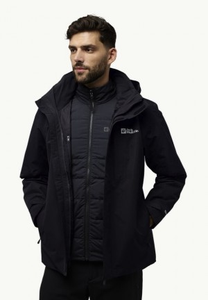 Black Jack Wolfskin Romberg 3in1 Men Jackets | 45834625