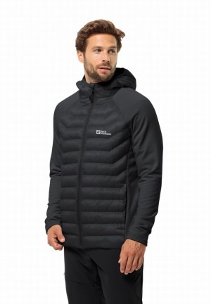 Black Jack Wolfskin Routeburn Pro Hybrid Men Jackets | 82619479