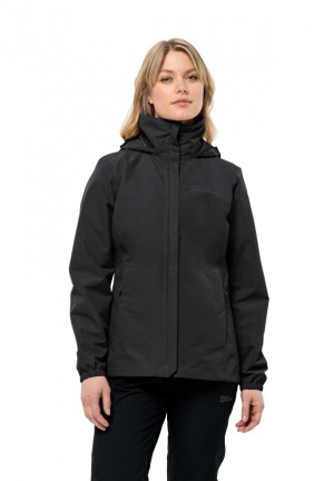 Black Jack Wolfskin Stormy Point 2l Women Rain Jackets | 46972543