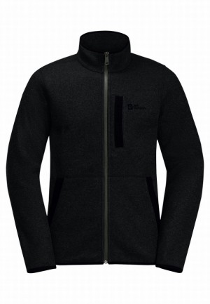 Black Jack Wolfskin Tannenspur Hooded Men Fleece Jackets | 36979673