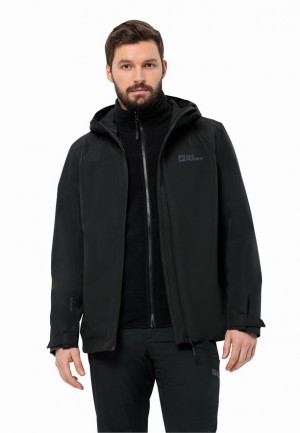 Black Jack Wolfskin Taubenberg 3in1 Men Jackets | 65170890