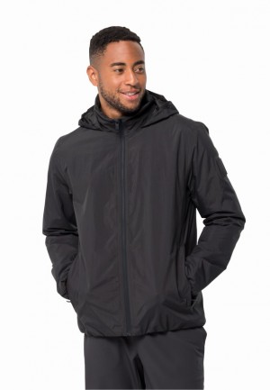 Black Jack Wolfskin Textor Men Rain Jackets | 72787822