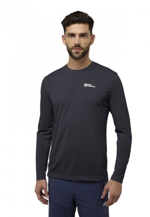 Black Jack Wolfskin Vonnan Ls Men T Shirts | 74950590
