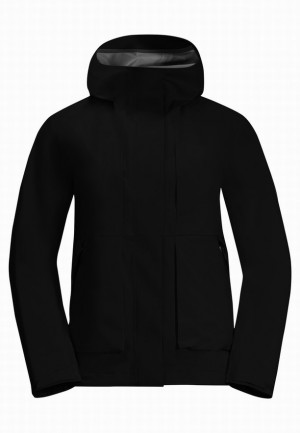 Black Jack Wolfskin Wandermood 3l Women Rain Jackets | 66605831