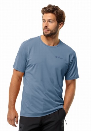 Blue Jack Wolfskin Delgami S/s Men T Shirts | 27221535