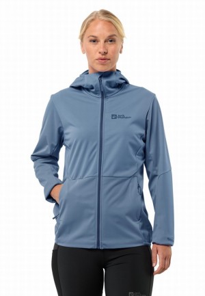 Blue Jack Wolfskin Feldberg Hoody Women Softshell Jackets | 18731724