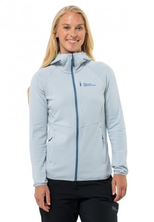 Blue Jack Wolfskin Kolbenberg Hooded Fz Women Fleece Jackets | 18387136