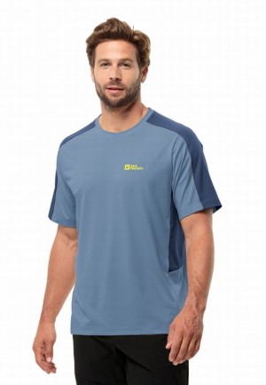 Blue Jack Wolfskin Narrows Men T Shirts | 14775628