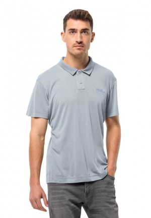 Blue Jack Wolfskin Pikeh Men Polo Shirts | 37147393