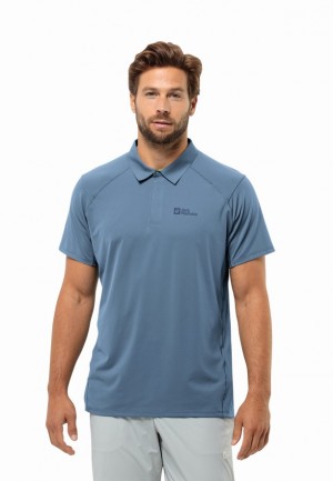 Blue Jack Wolfskin Prelight Chill Men Polo Shirts | 51330784