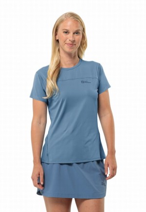 Blue Jack Wolfskin Prelight Chill Women T Shirts | 43700125