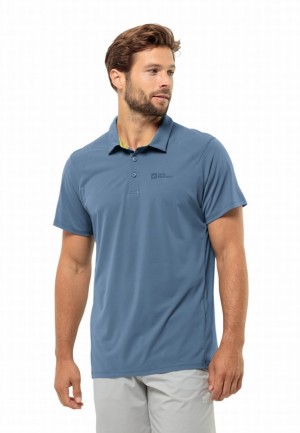 Blue Jack Wolfskin Prelight Trail Men Polo Shirts | 53205944
