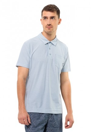 Blue Jack Wolfskin Terral Men Polo Shirts | 54899069
