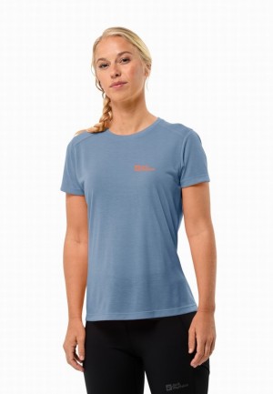 Blue Jack Wolfskin Vonnan S/s Women T Shirts | 20690465