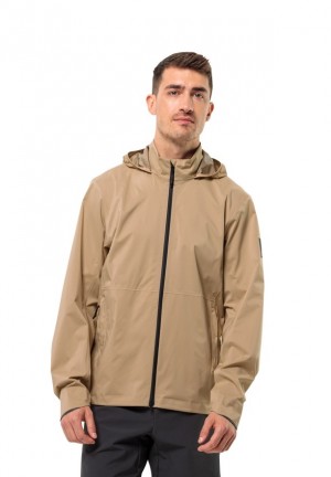 Brown Jack Wolfskin Bike Commute 2.5l Men Rain Jackets | 43049260
