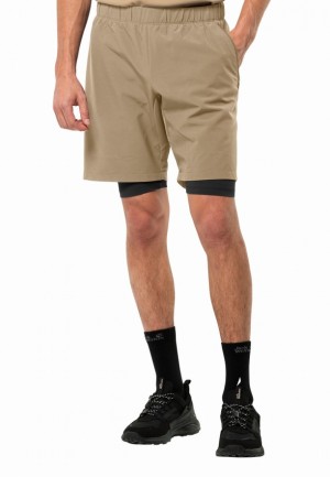 Brown Jack Wolfskin Bike Commute Men Shorts | 41273430