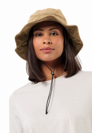 Brown Jack Wolfskin Mesh Men Bucket Hats | 70444130
