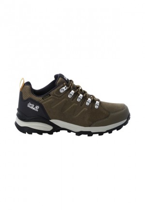 Brown Jack Wolfskin Refugio Texapore Low Women Hiking Shoes | 85446472