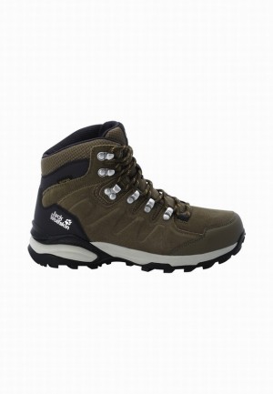 Brown Jack Wolfskin Refugio Texapore Mid Women Hiking Shoes | 21654882