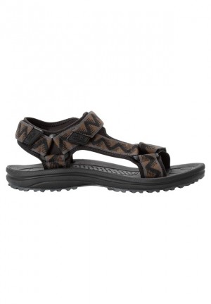 Brown Jack Wolfskin Wave Breaker Men Sandals | 51579940