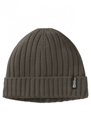 Coffee Jack Wolfskin Rib Knit Men Beanie | 55595074