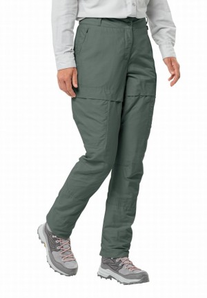 Green Jack Wolfskin Barrier Women Pants | 80725453