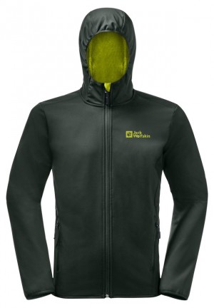 Green Jack Wolfskin Bornberg Hoody Men Softshell Jackets | 12693723