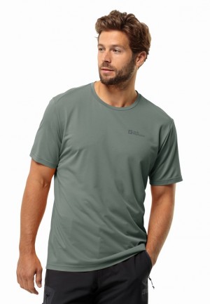 Green Jack Wolfskin Delgami S/s Men T Shirts | 78693506