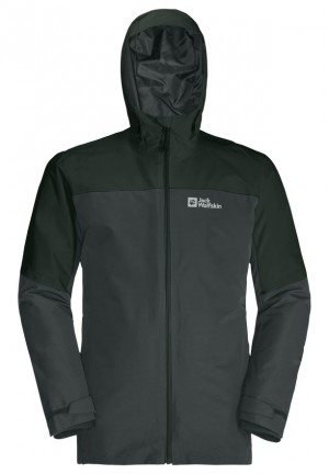 Green Jack Wolfskin Glaabach 3in1 Men Jackets | 43815888