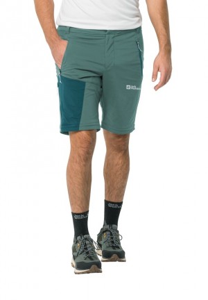 Green Jack Wolfskin Glastal Zip Away Men Hiking Pants | 37929367