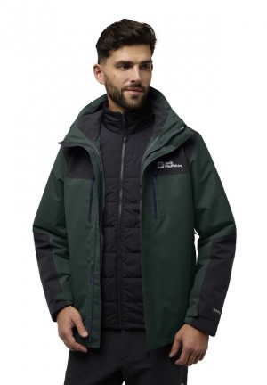 Green Jack Wolfskin Jasper 3in1 Men Jackets | 20210293