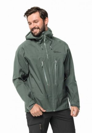Green Jack Wolfskin Kammweg 3l Men Rain Jackets | 56030884