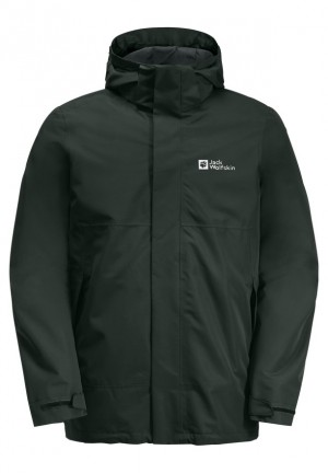Green Jack Wolfskin Luntal 3in1 Men Jackets | 79824403