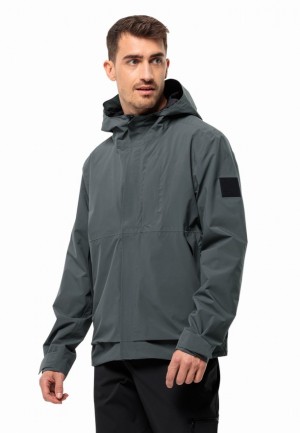 Green Jack Wolfskin Mainkai Men Rain Jackets | 87910329