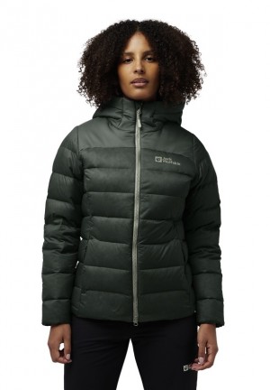 Green Jack Wolfskin Nebelhorn Women Down Jackets | 71778257