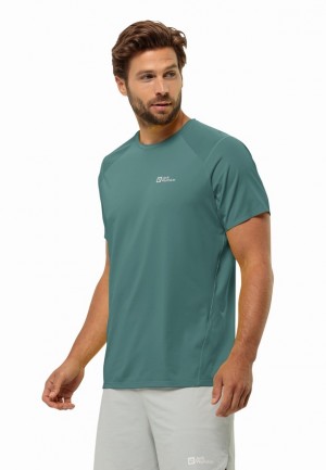 Green Jack Wolfskin Prelight Chill Men T Shirts | 81506180