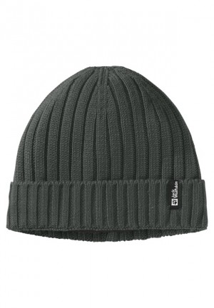 Green Jack Wolfskin Rib Knit Men Beanie | 11337704