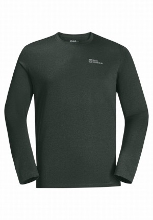 Green Jack Wolfskin Skyhermal L/s Men T Shirts | 37252399