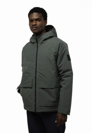 Green Jack Wolfskin Tempeltor Men Rain Jackets | 80278551