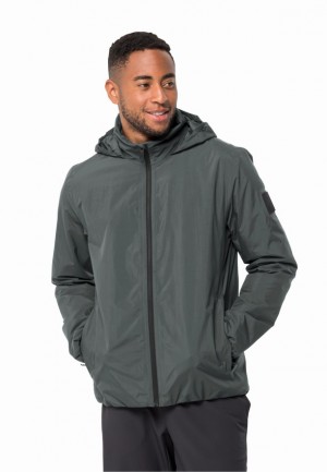 Green Jack Wolfskin Textor Men Rain Jackets | 31589592