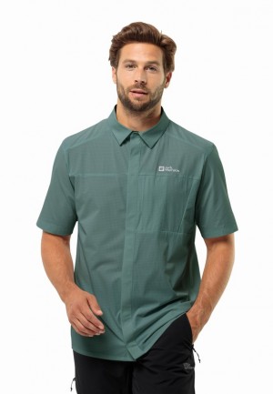 Green Jack Wolfskin Vandra S/s Men Shirts | 86949617