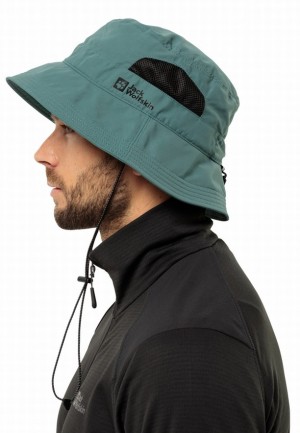 Green Jack Wolfskin Vent Men Bucket Hats | 49287210