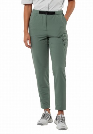 Green Jack Wolfskin Wandermood Women Hiking Pants | 24889127